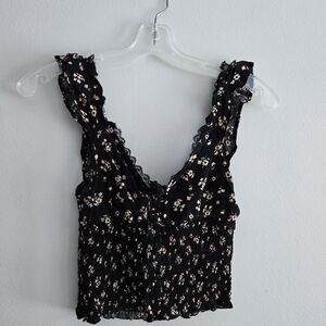 Streetwear Society Black Floral Top